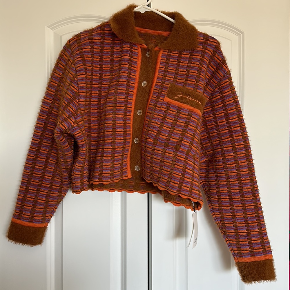 SOLD ✨Jacquemus Le Cardigan Macio in Brown Multi - Cropped - Picture 5 of 17